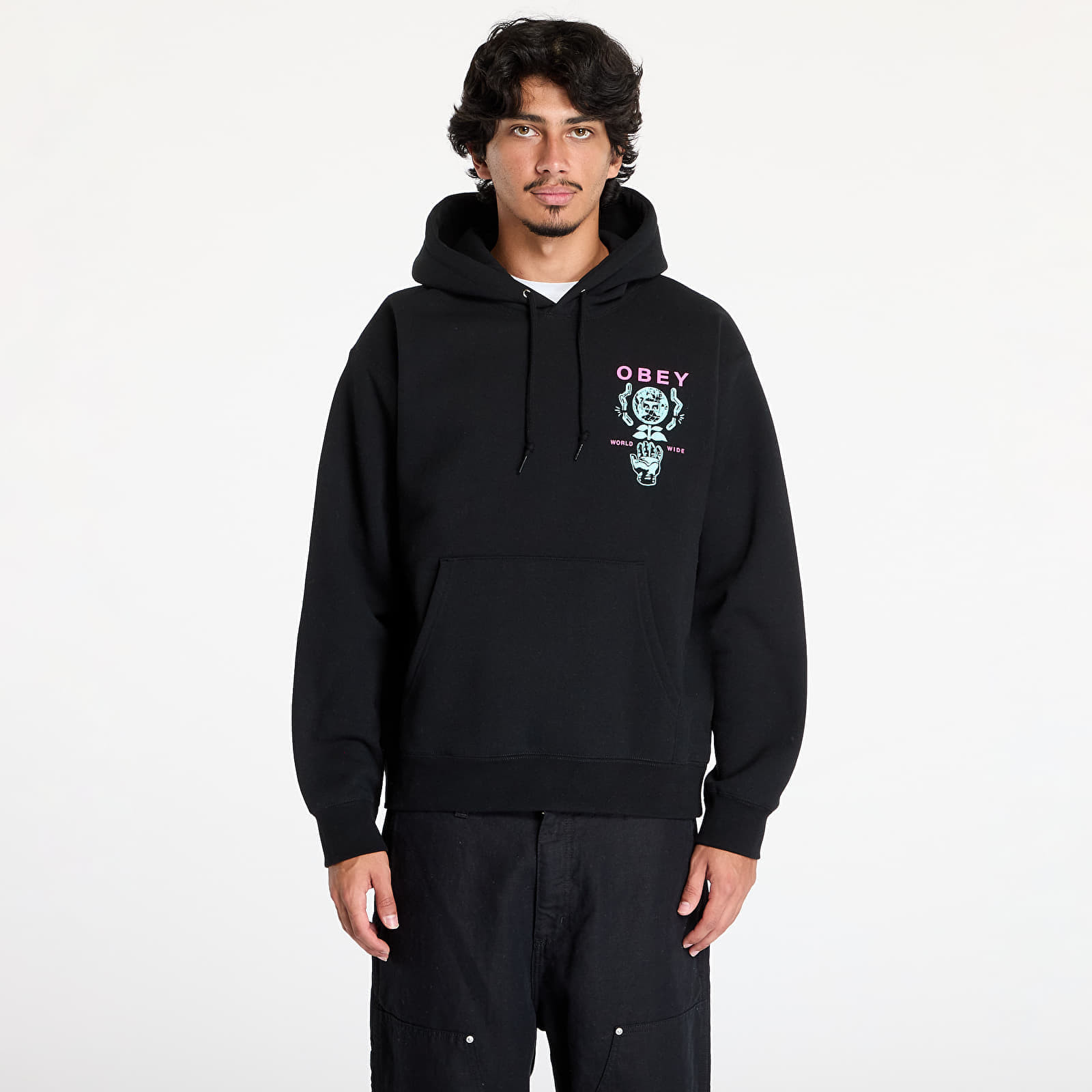 Sweatshirt OBEY Helping Hand Hoodie Black L