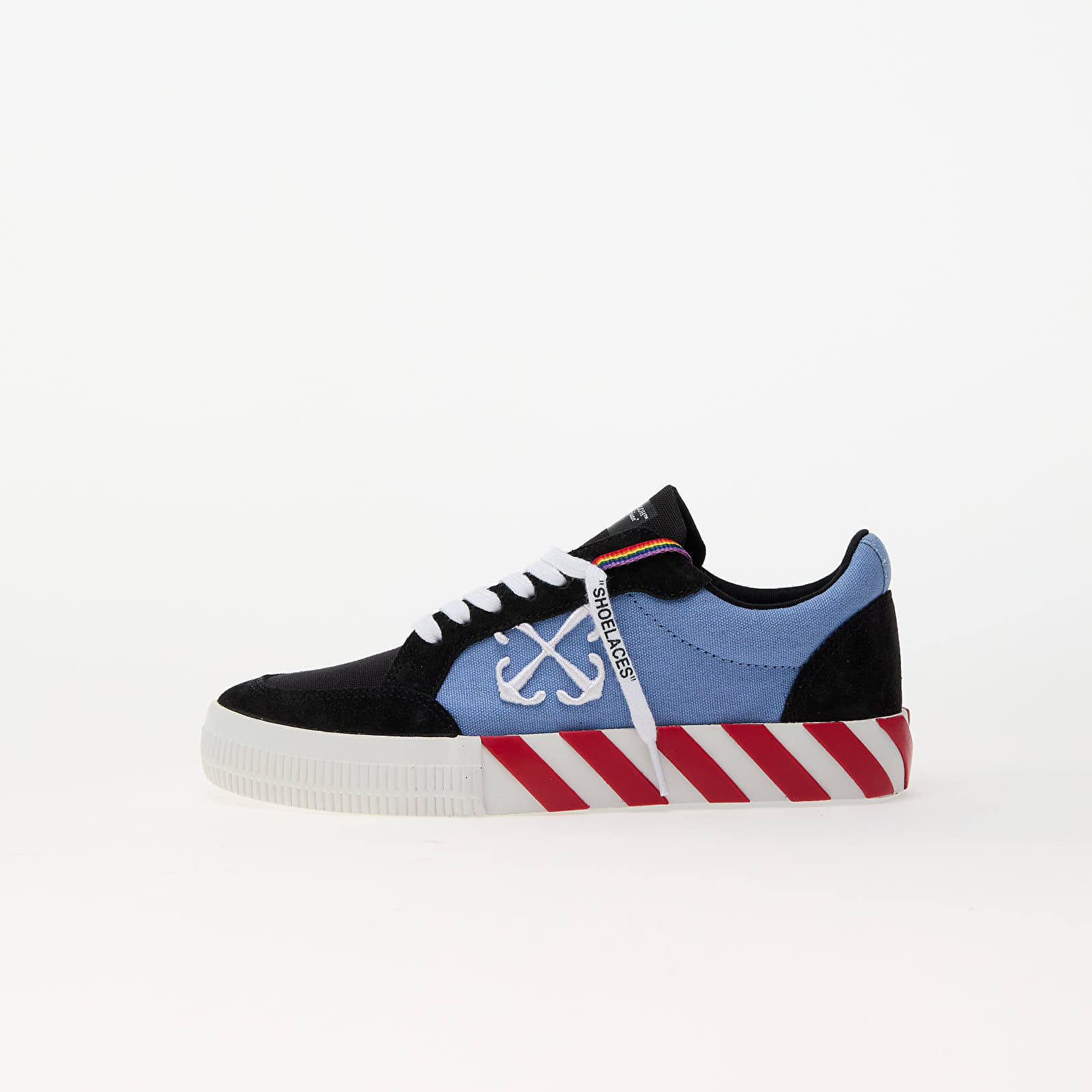 Sneakers Off-White Low Vulcanized Canvas/ Suede Black - Light Blue UK 35