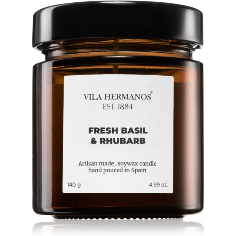 Vila Hermanos Apothecary Fresh Basil & Rhubarb scented candle 140 g