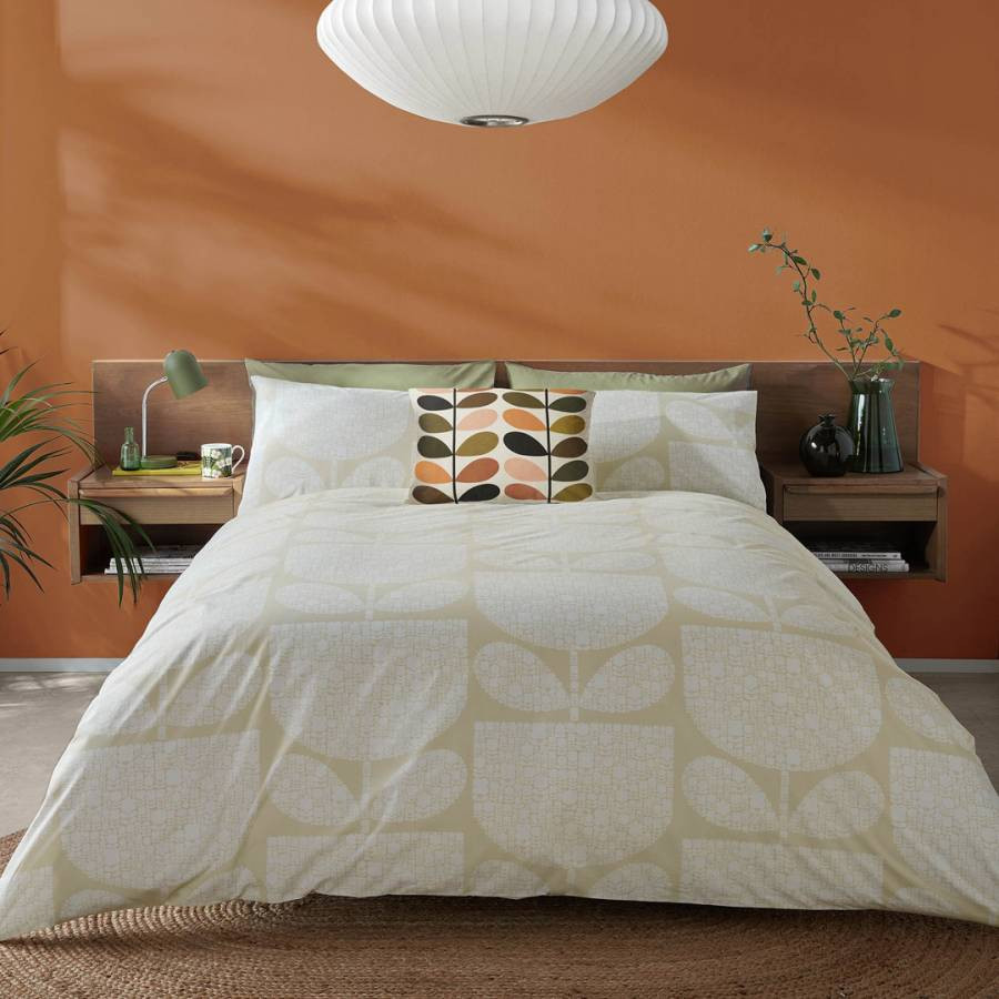 Block Garden Single Bedset Cream