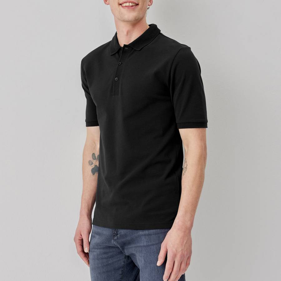 Black Tralee Cotton Polo Shirt