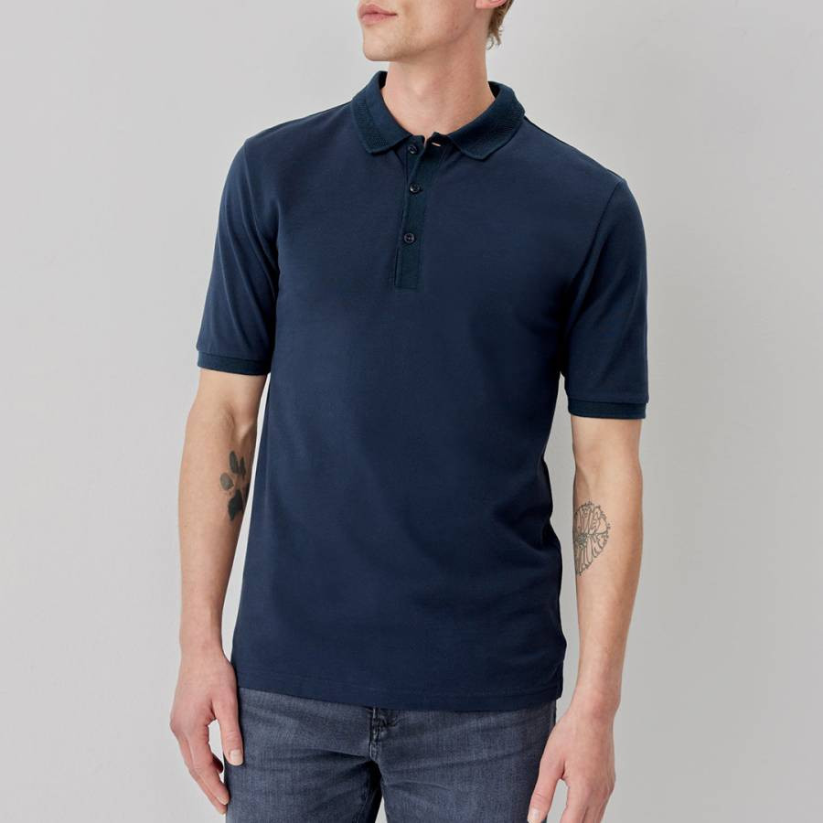 Navy Tralee Cotton Polo Shirt