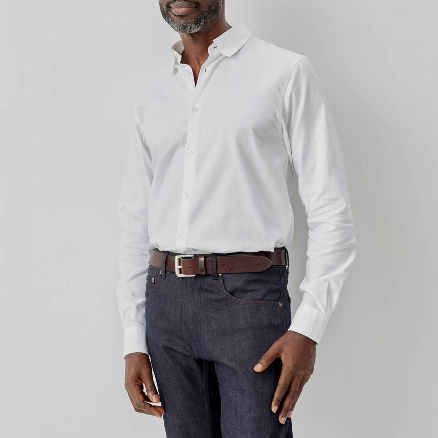 White Dunmore Long Sleeve Cotton Shirt