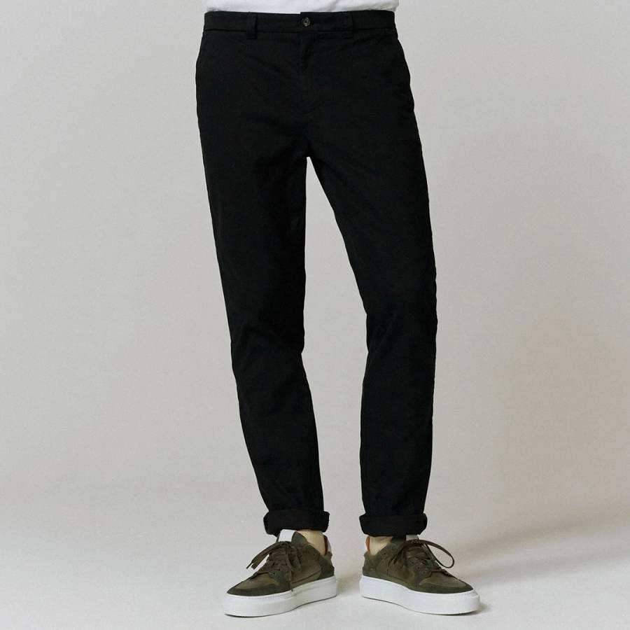 Black Besterios Cotton Blend Chinos