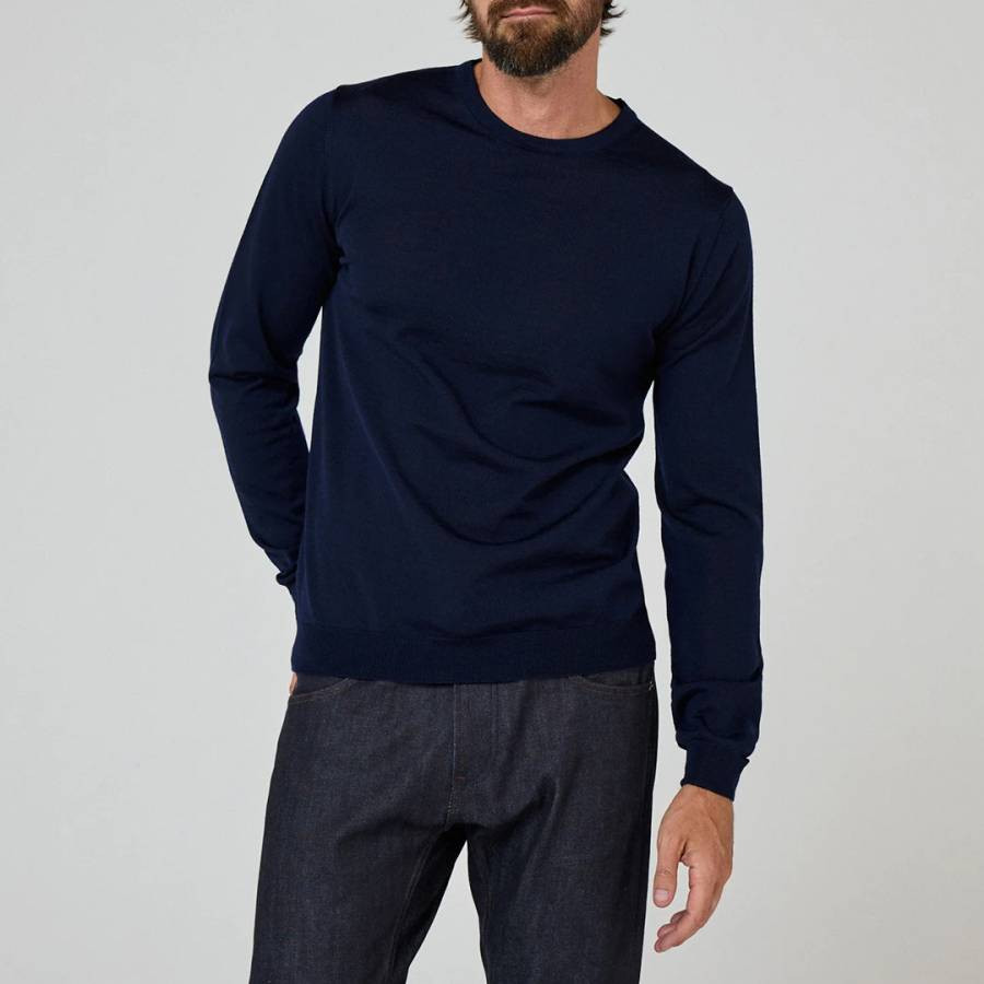 Navy Camber Merino Wool Jumper