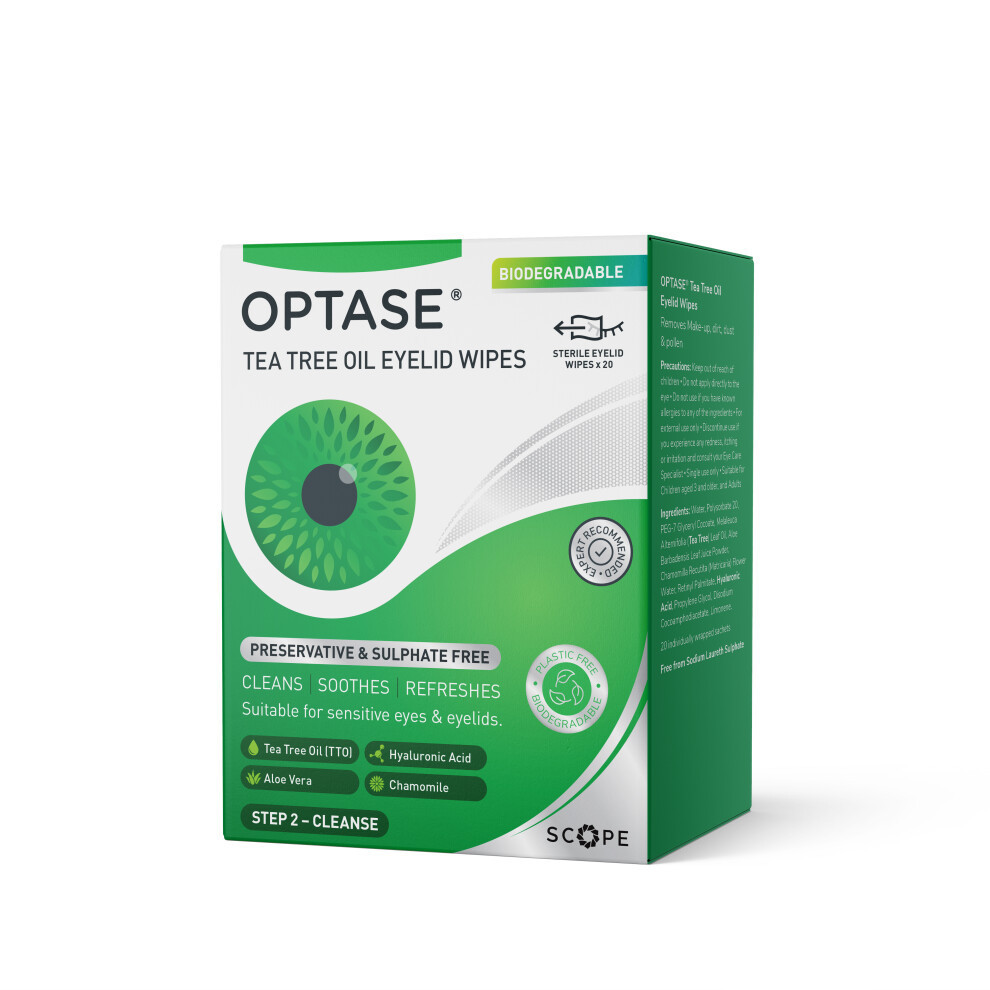 Optase TTO (Tea Tree Oil) Eye Lid Wipes