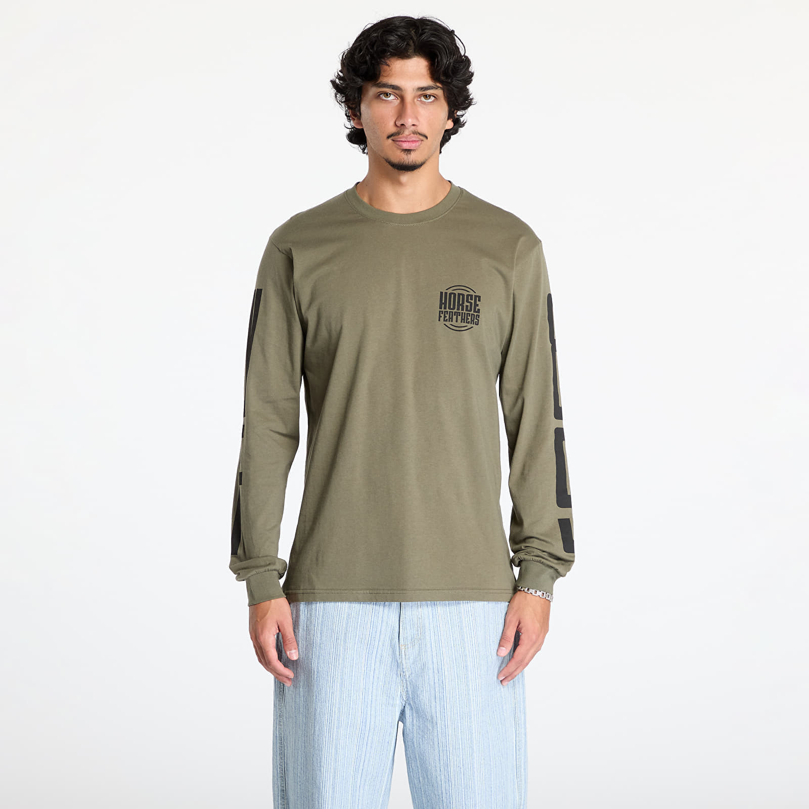 T-shirt Horsefeathers Tall Typo Long Sleeve T-Shirt Burnt Olive M