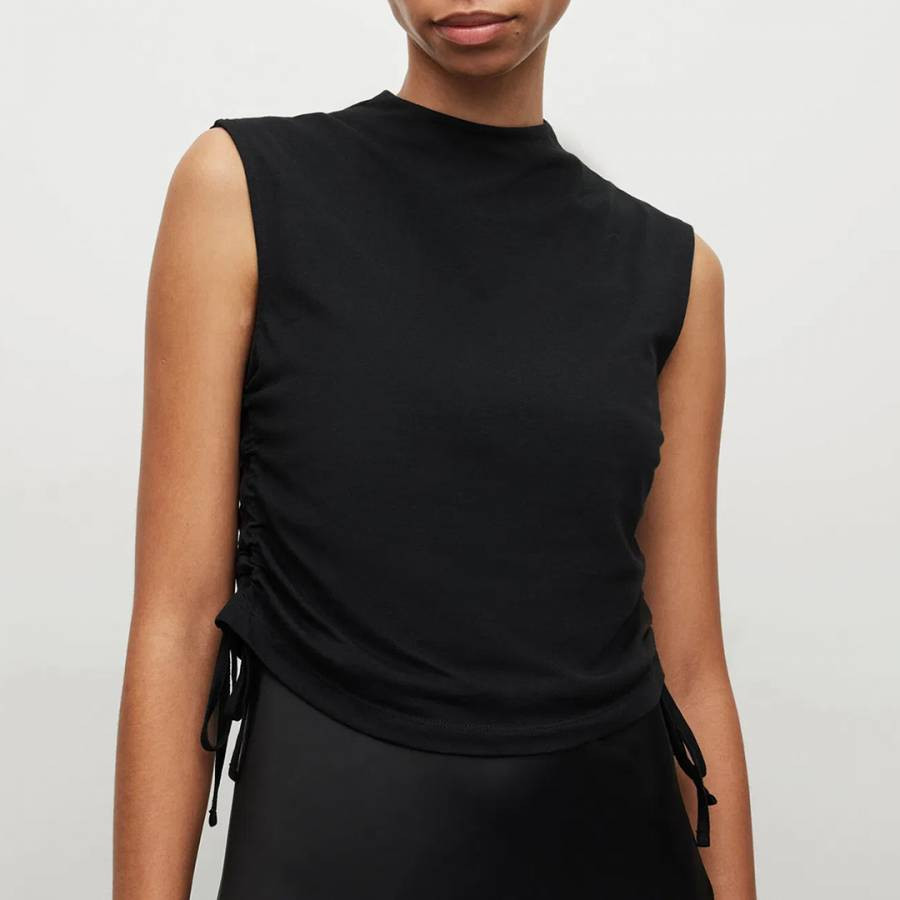 Black Beta Sleeveless Cotton Top