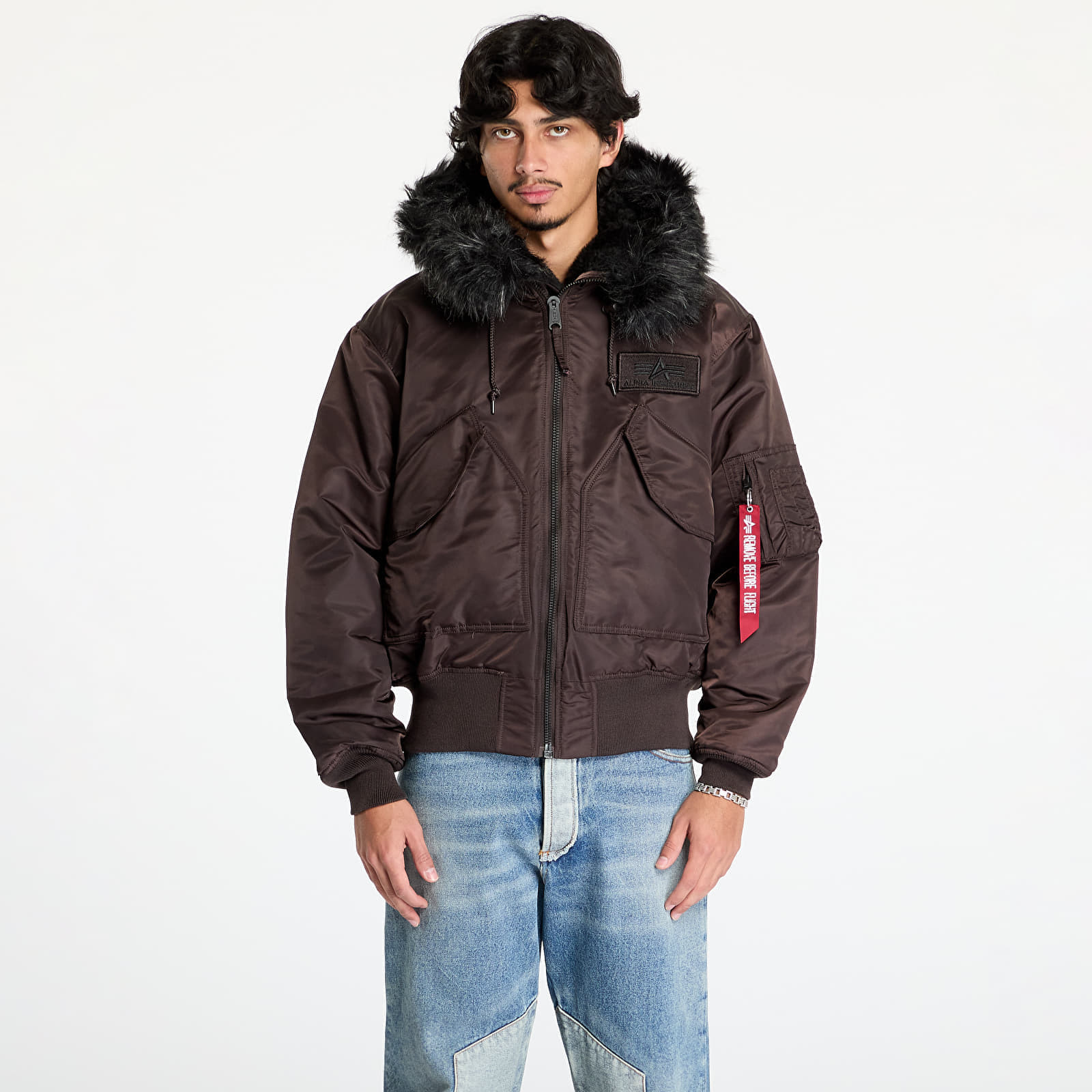 Jacket Alpha Industries 45P Hooded Custom Jacket Hunter Brown L