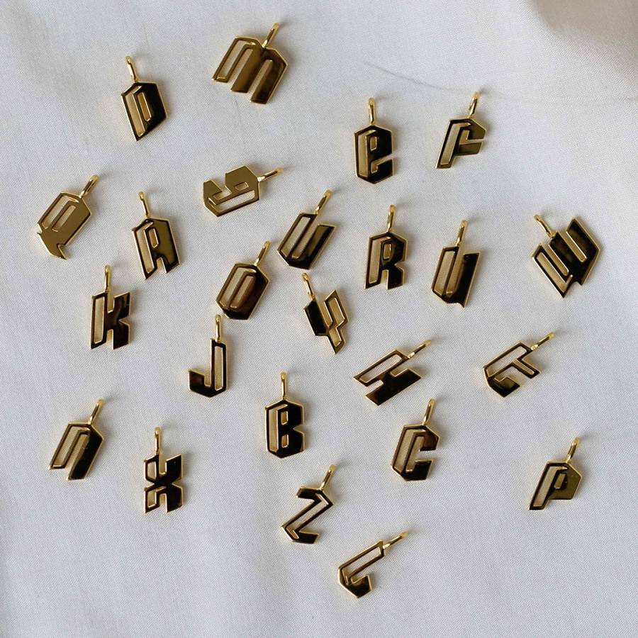 Gold Vermeil Cut Alphabet Pendant (Assorted)