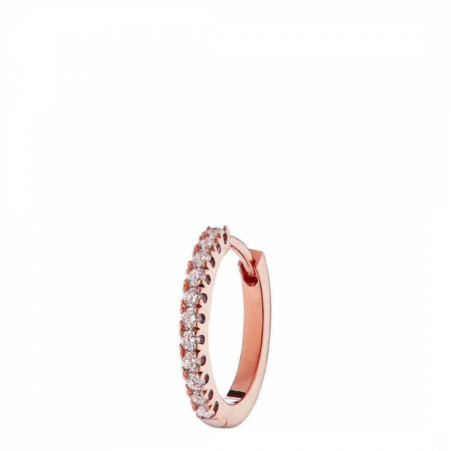 Rose Gold Diamond Single Large Huggie Single Hoop