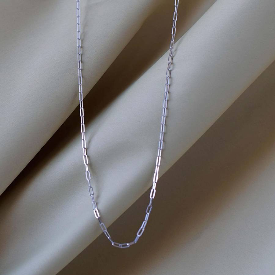 Silver Mens Linked Electric Chain