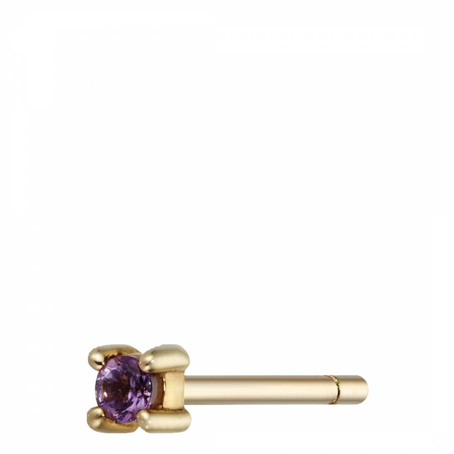 Gold Tiny Amethyst Single Stud