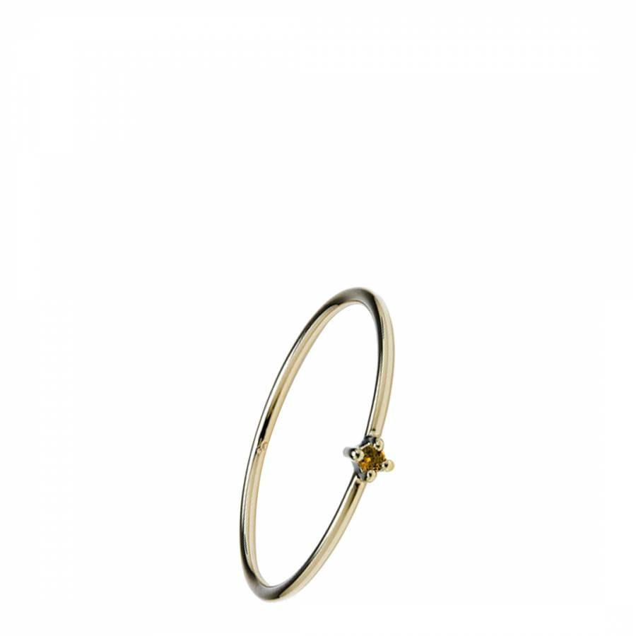 Gold Citrine Bamboo Ring