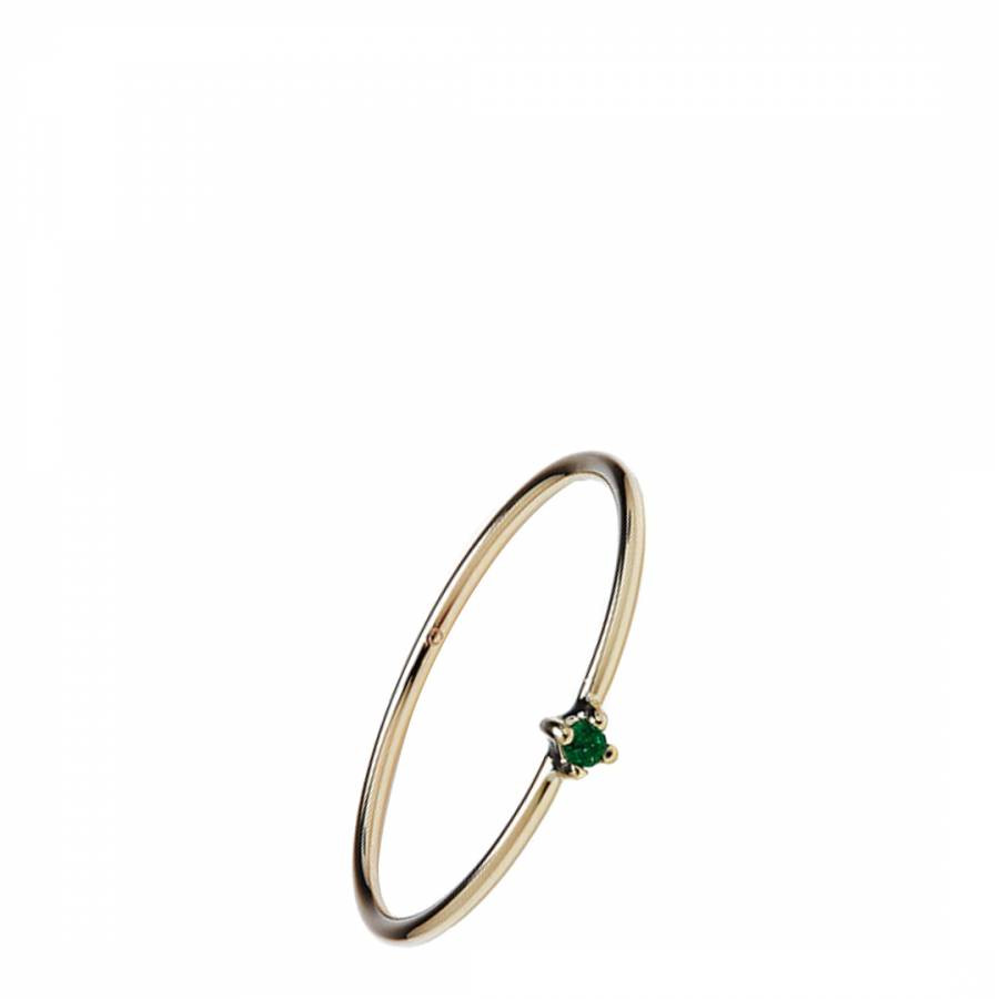 Gold Emerald Bamboo Ring