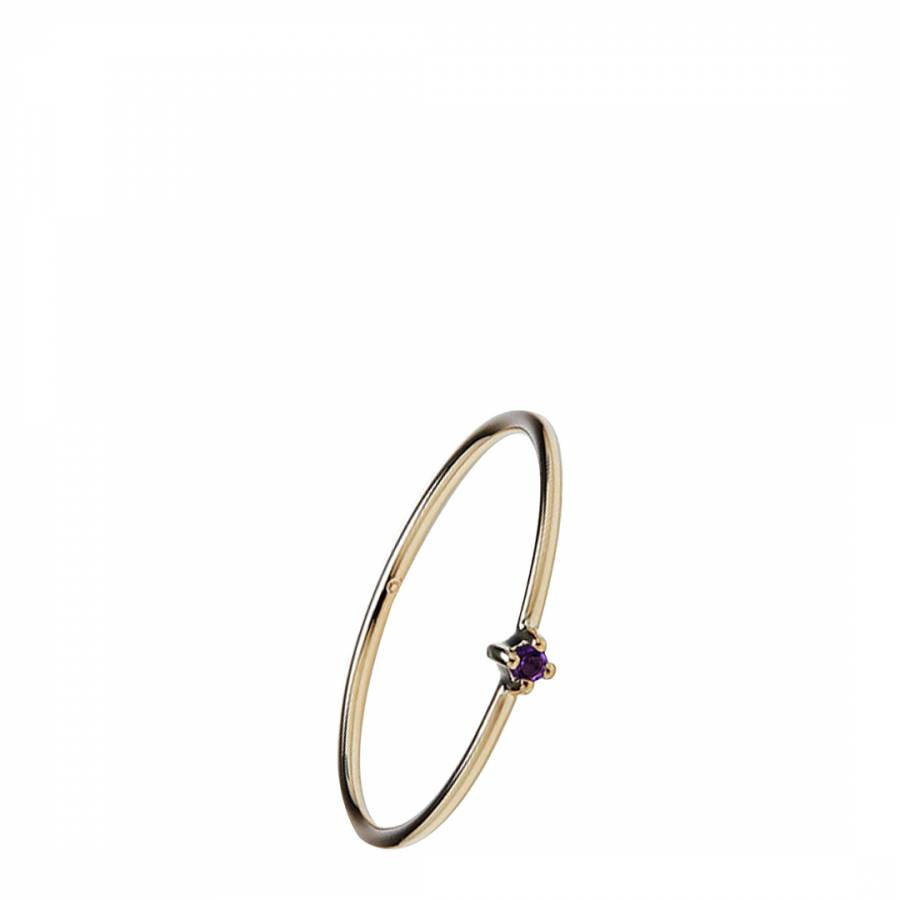 Gold Amethyst Bamboo Ring