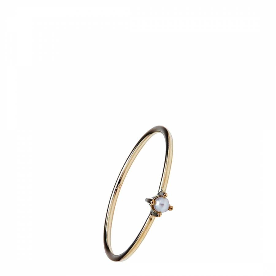 Gold Pearl Bamboo Ring