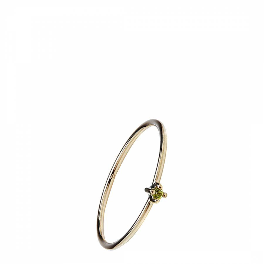 Gold Peridot Bamboo Ring