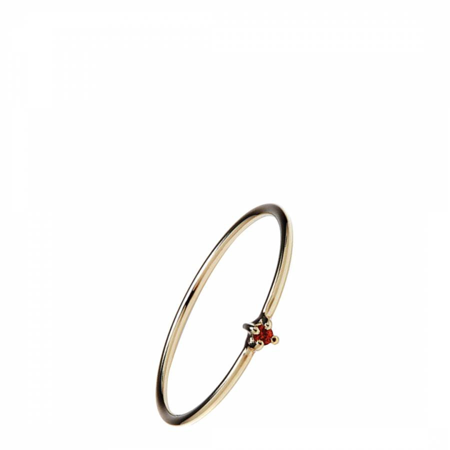 Gold Ruby Bamboo Ring