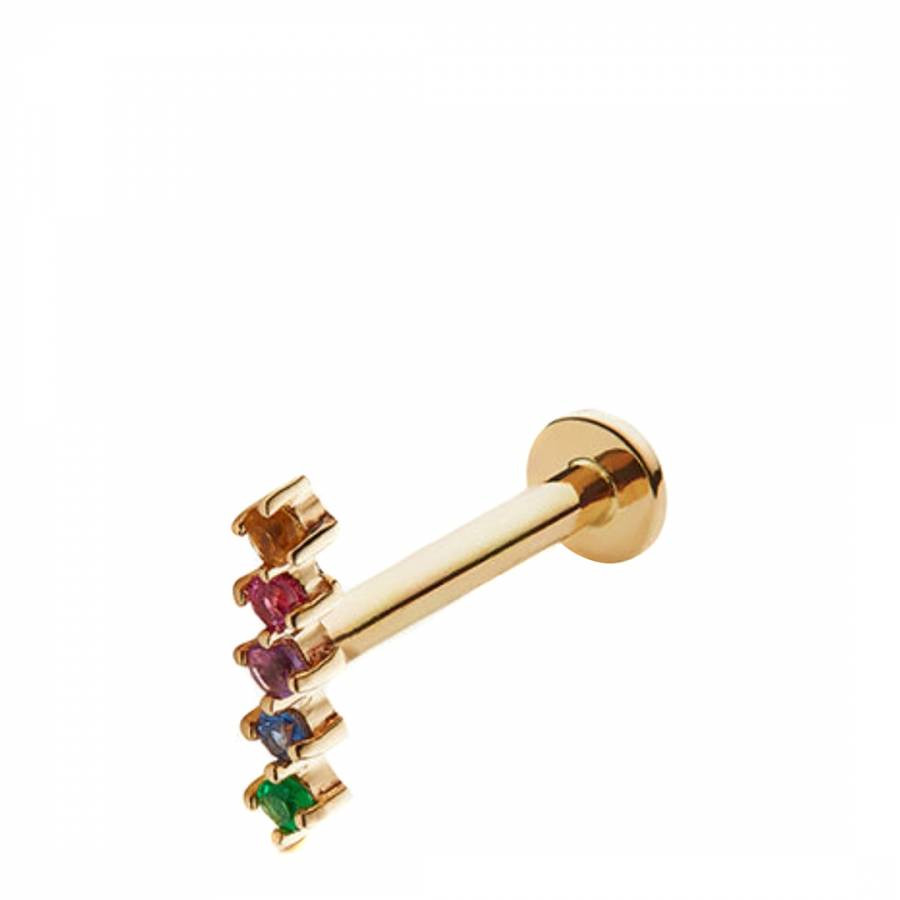 Gold Rainbow Bar Single Stud - Piercing