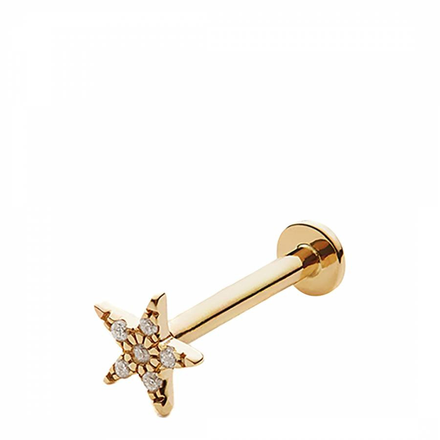 Gold Diamond Star Single Stud - Piercing