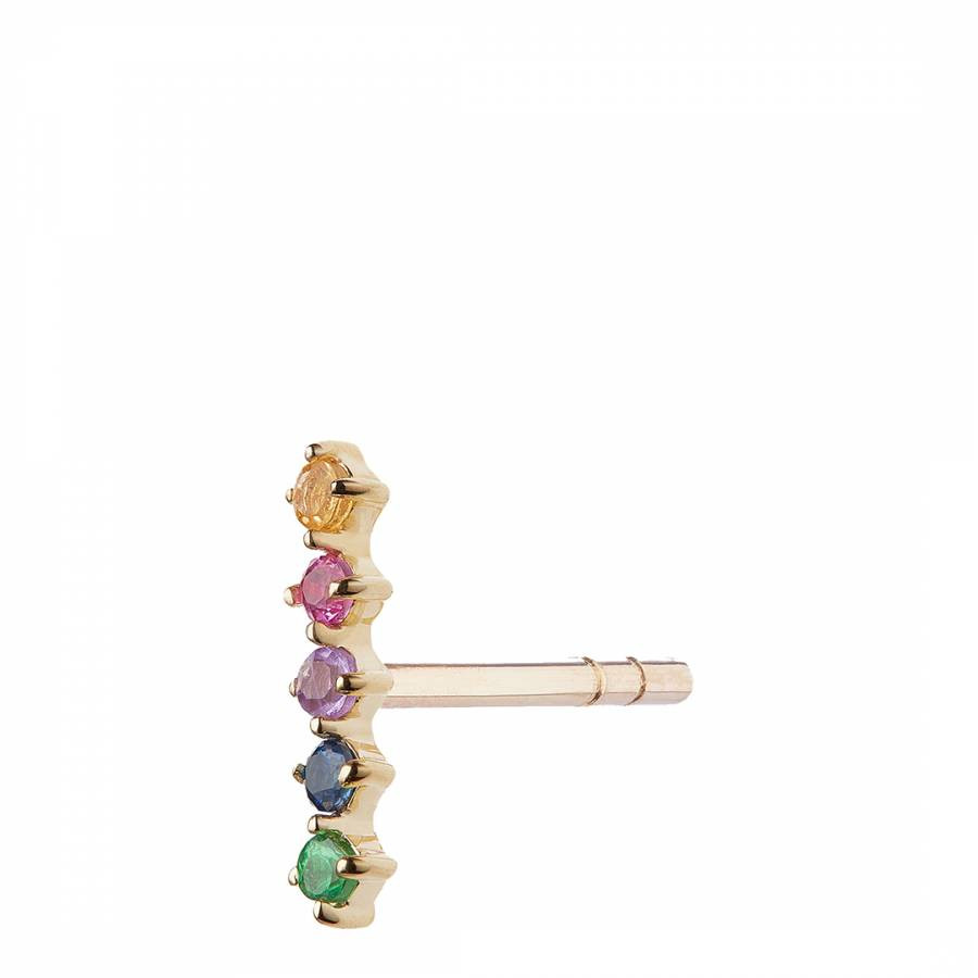 Gold Rainbow Bar Single Stud