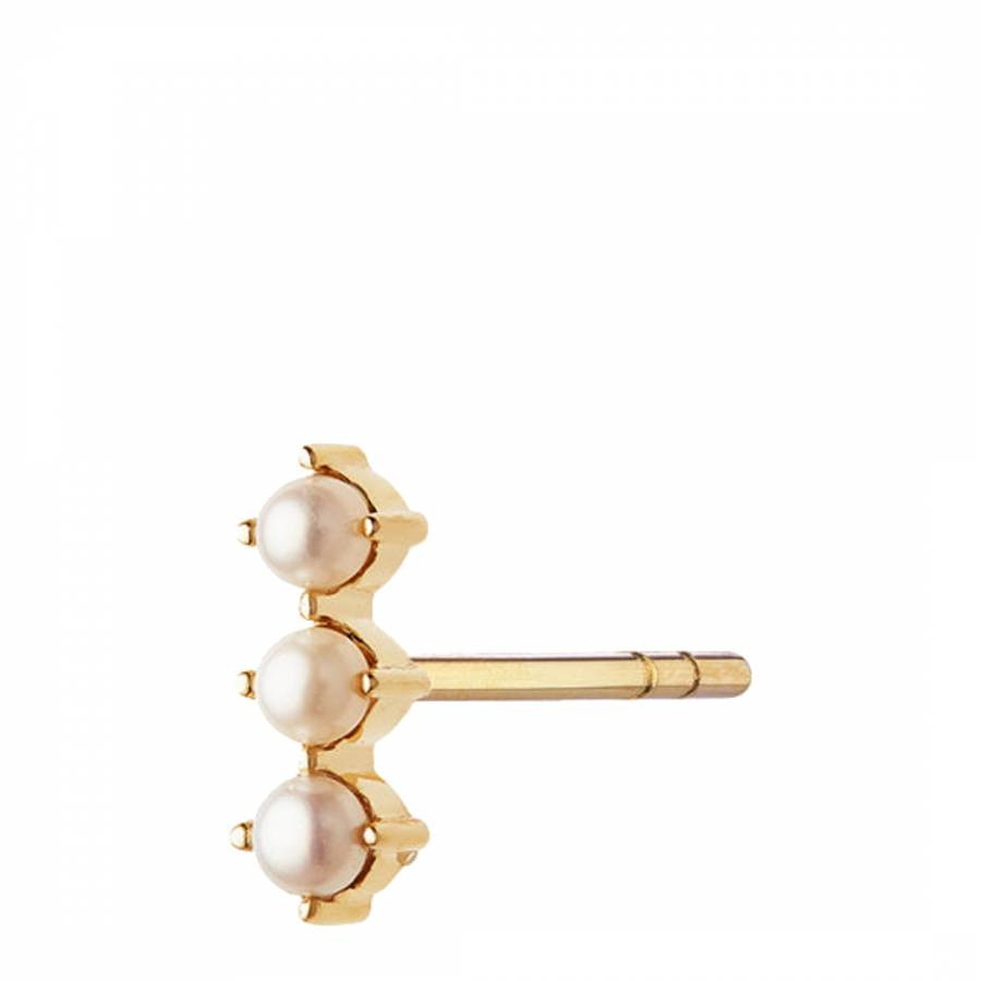 Gold Pearl Bar Single Stud