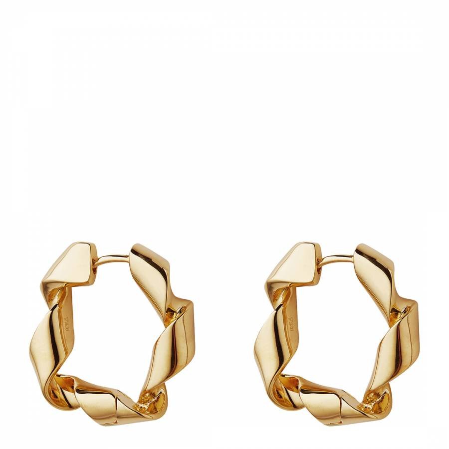 Gold Ribbon Hoops