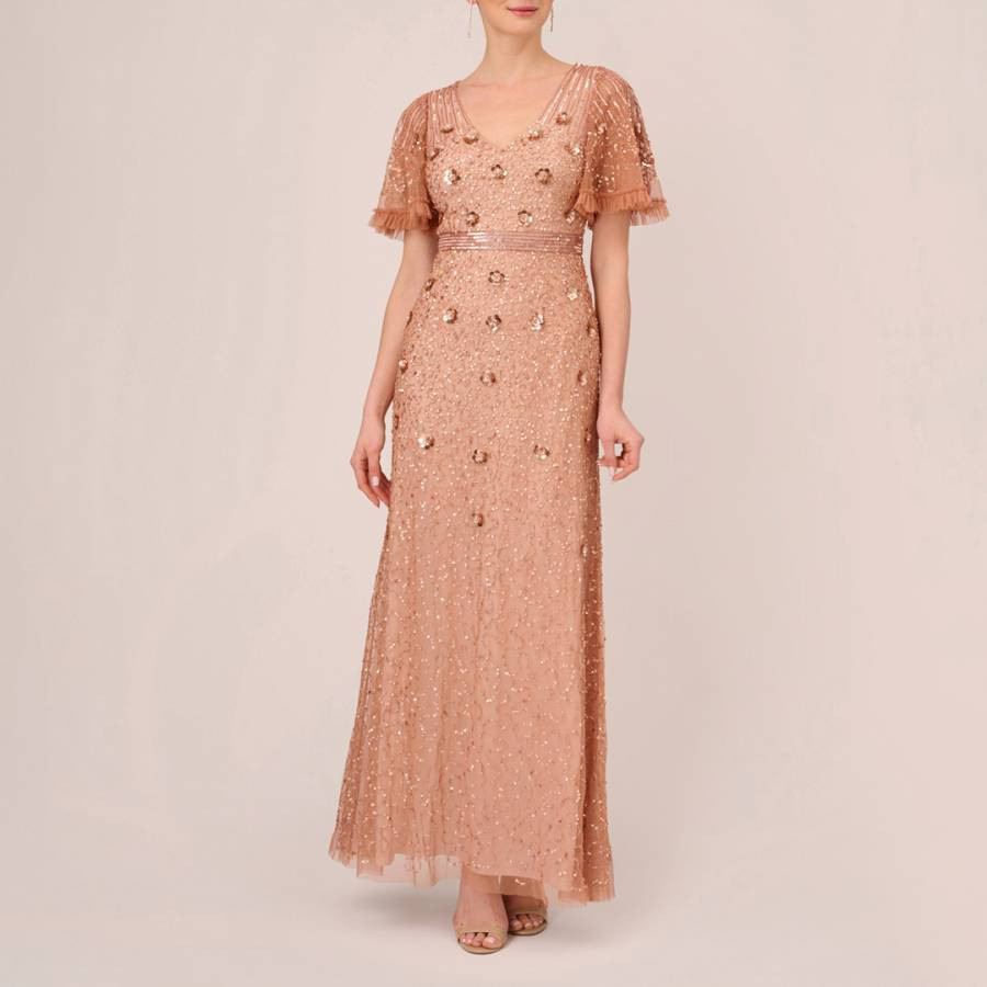 Pink Beaded Gown Terracotta