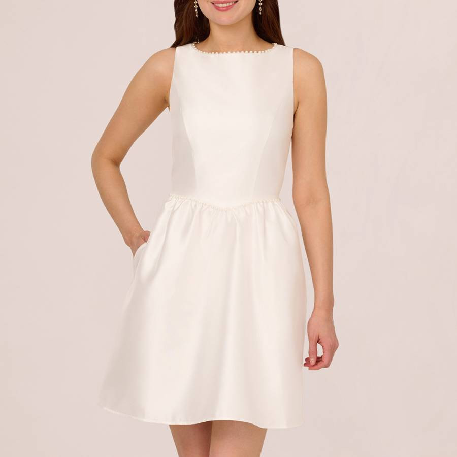 Cream Pearl Mikado Dress