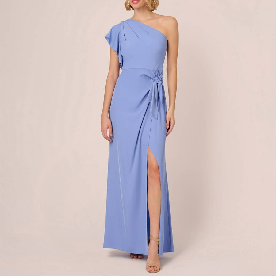 Light Blue One-Shoulder Gown