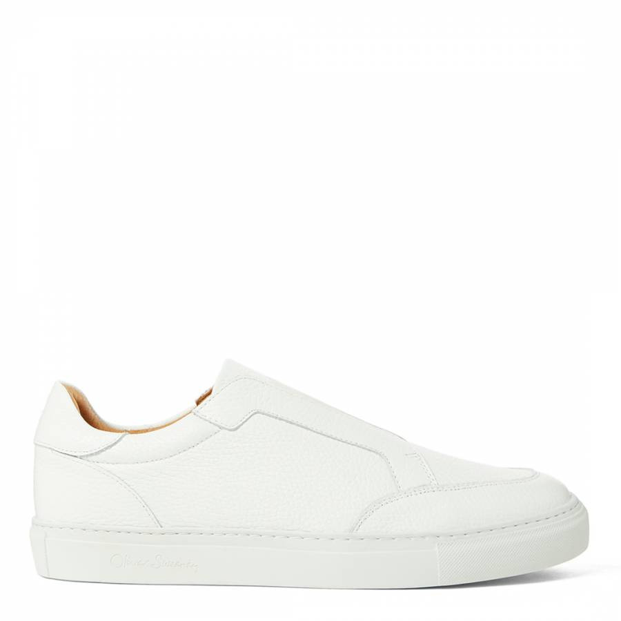 White Grained Leather Pesaro Trainer