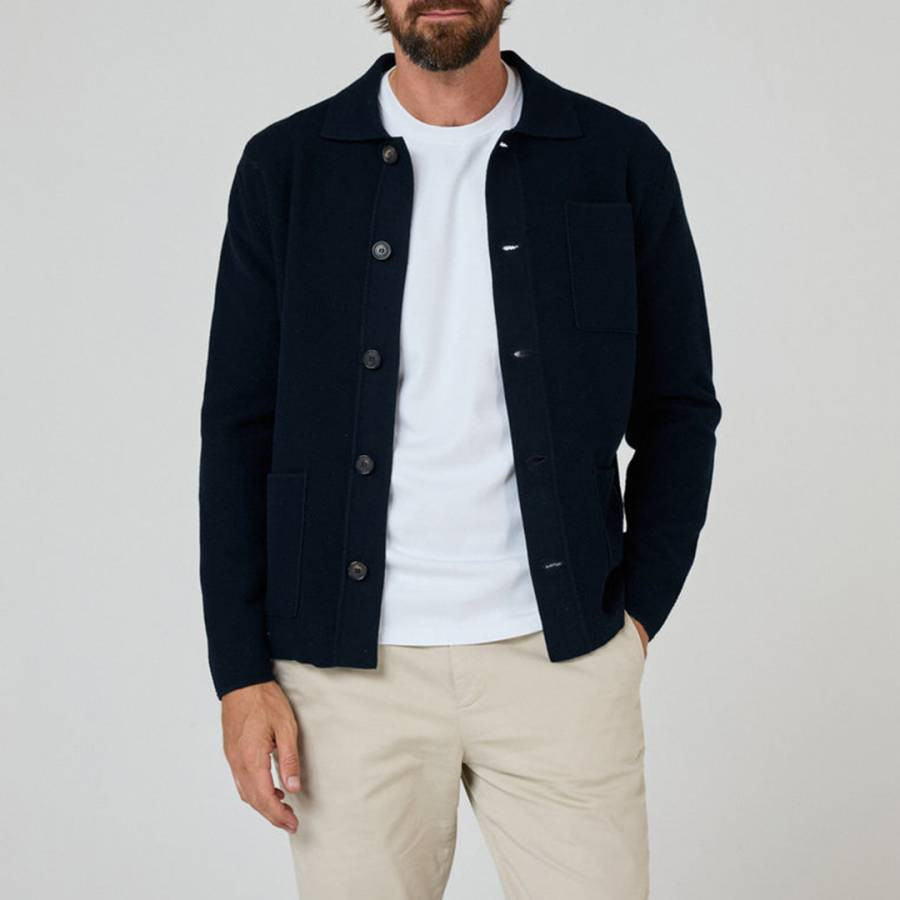 Navy Kingsbridge Cotton Cardigan