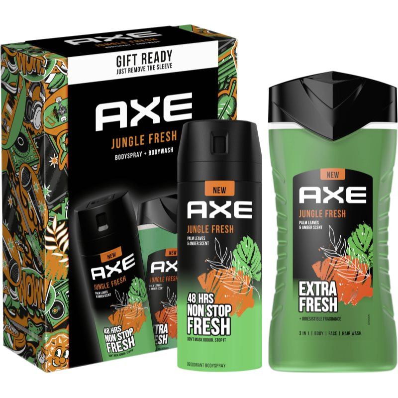 Axe Jungle Fresh gift set Palm Leaves & Amber (for the body) for men