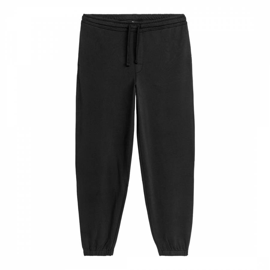 Men's Black Cuffed Hem Joggers