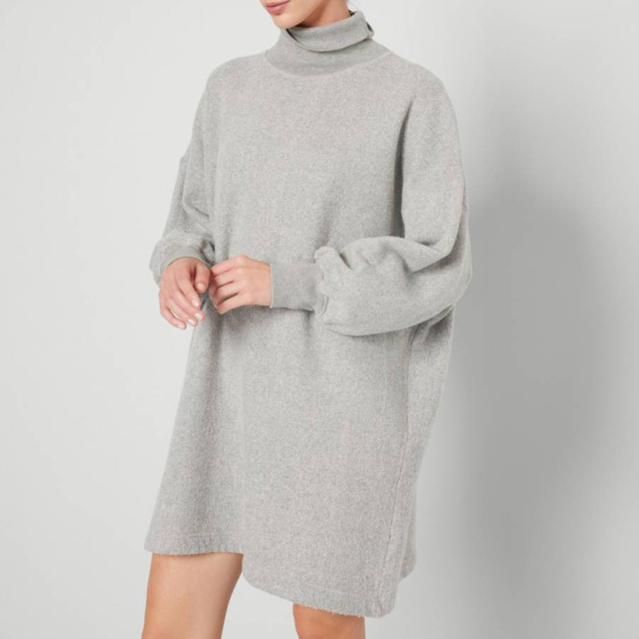 Light Grey Mock Neck Dress