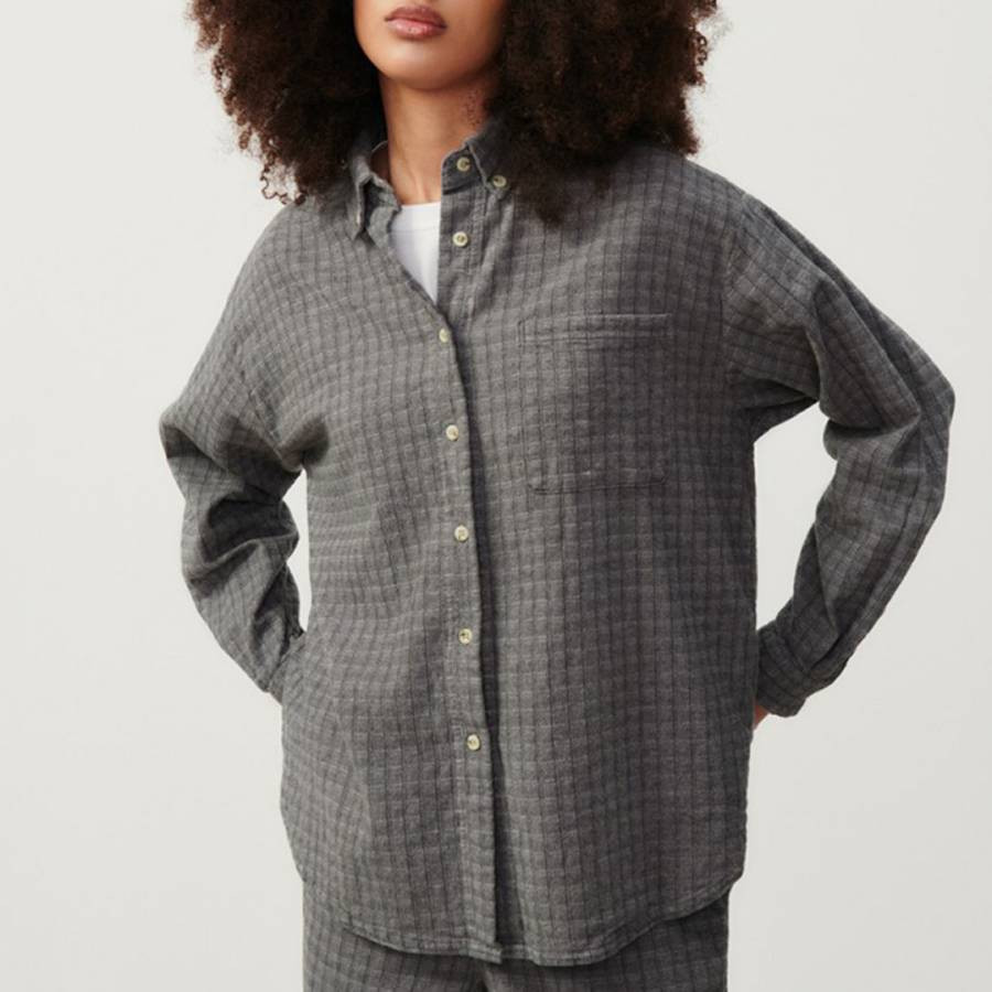 Grey Cotton Waffle Shirt