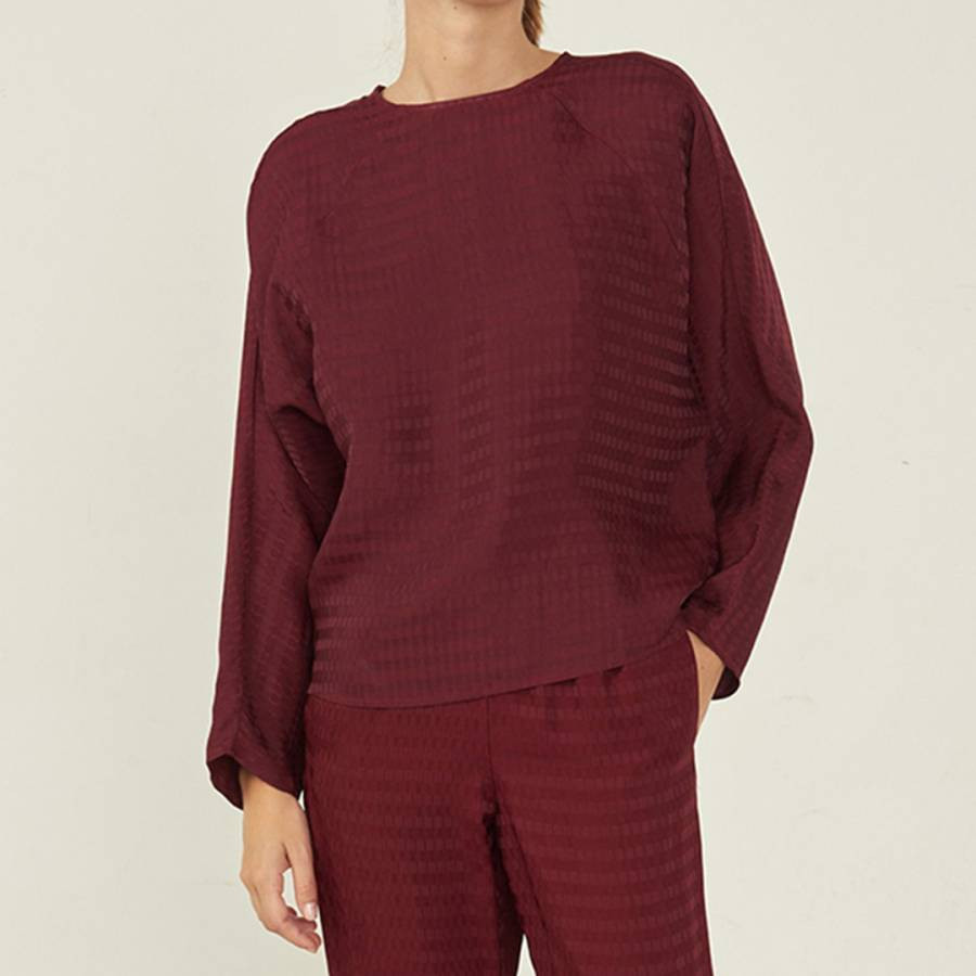 Burgundy Round Neck Top