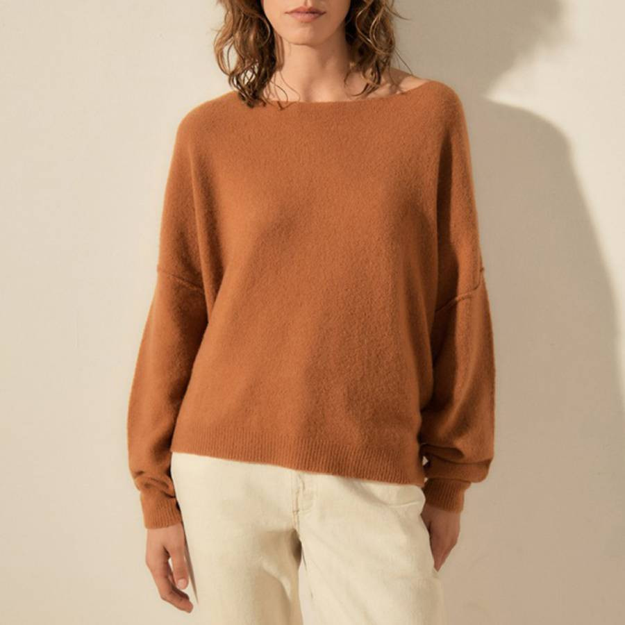 Rust Wool Blend Knit Jumper