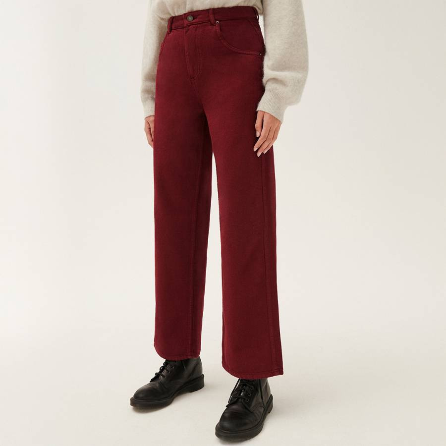 Bordeaux Mid Rise Jeans