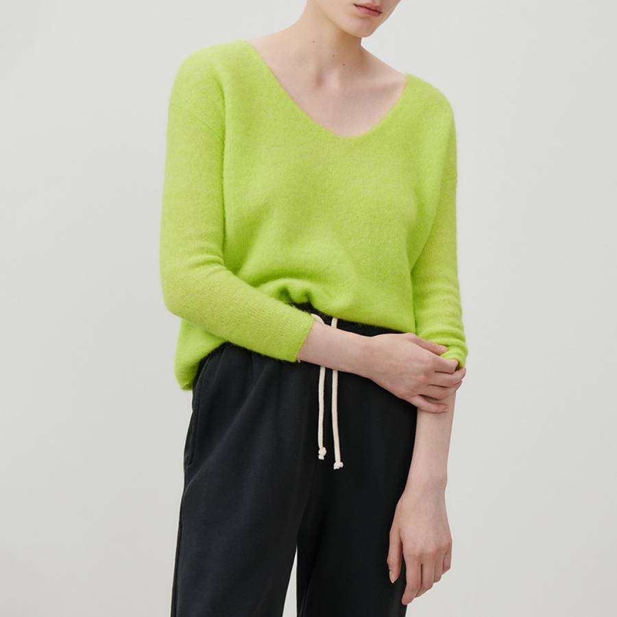 Acid Green Wool Blend Soft Knit Jumper