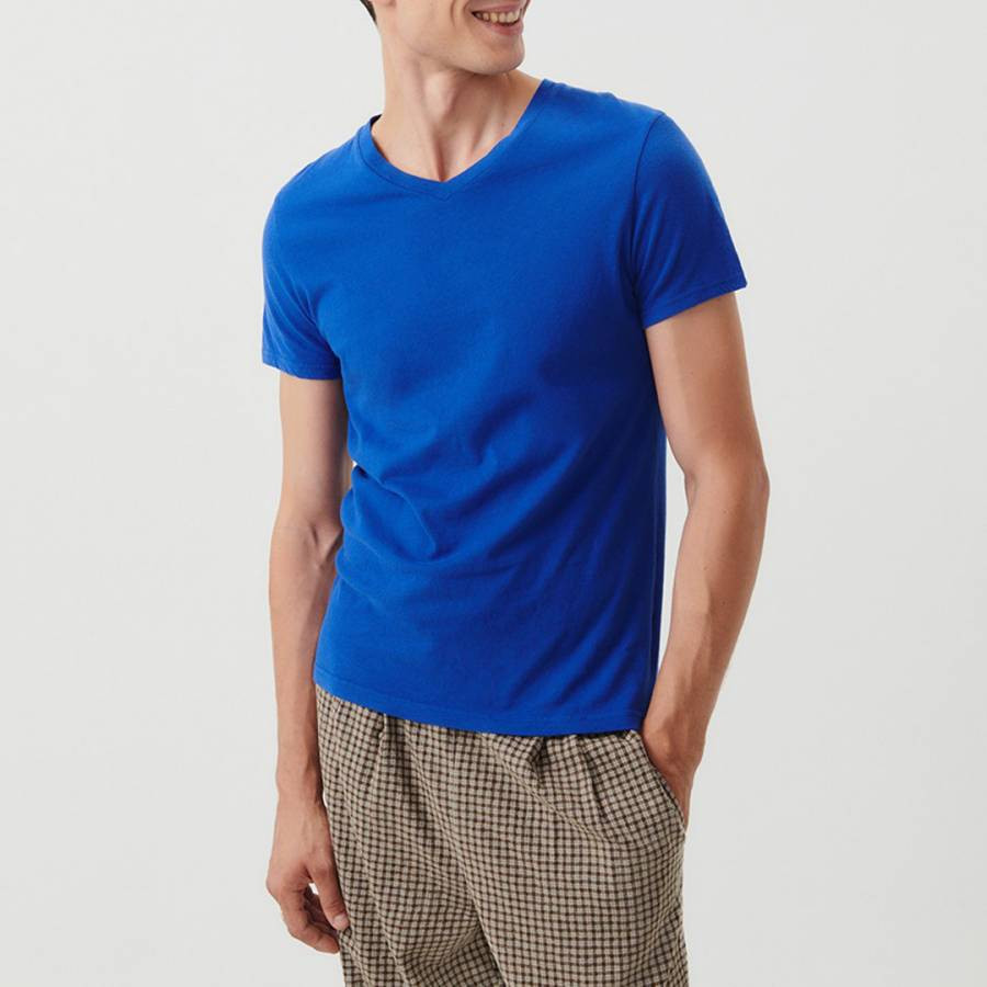 Electric Blue V-Neck T-Shirt