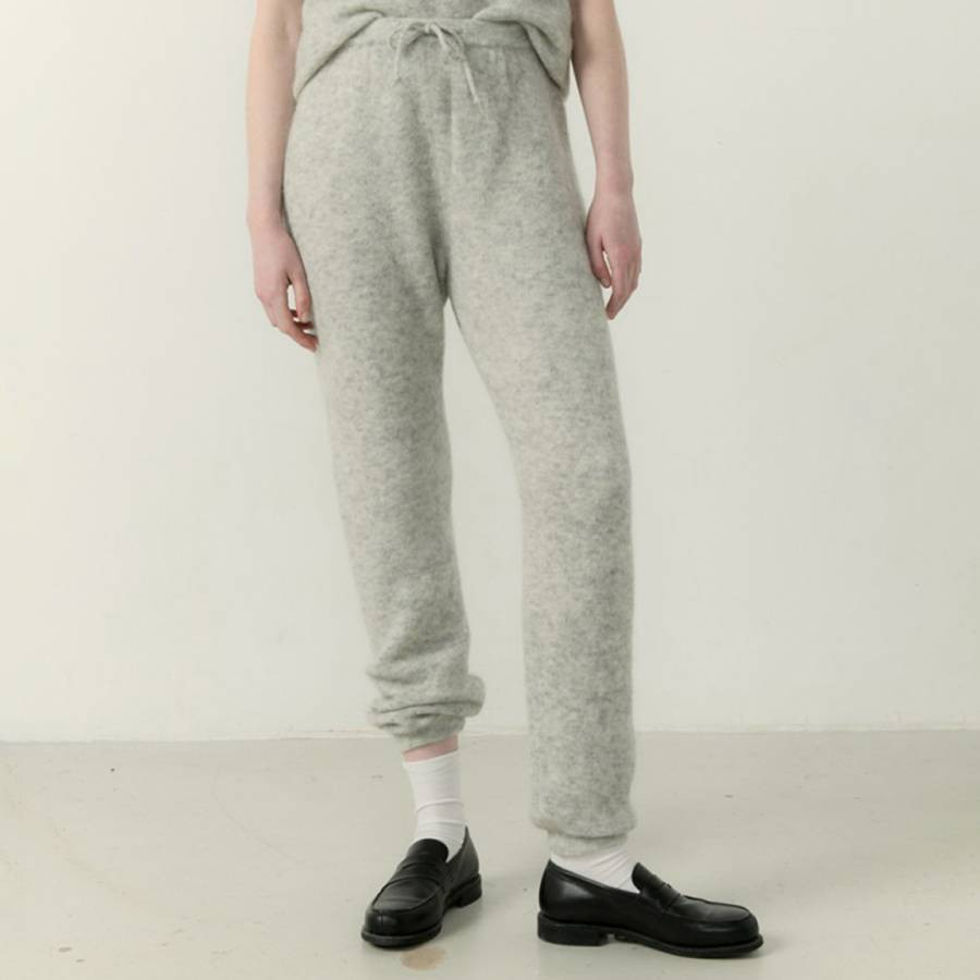 Grey Marl Wool Blend Joggers