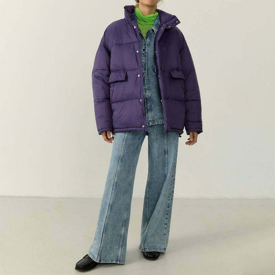 Unisex Purple Large Puffa Coat