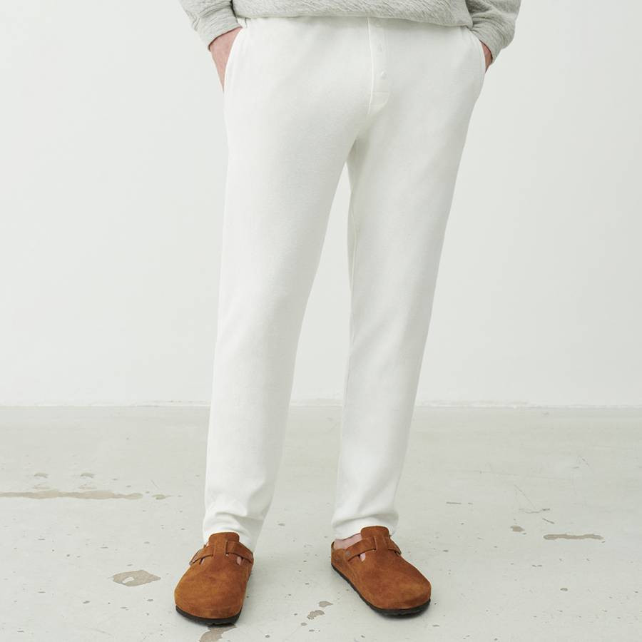 White Slim Fit Soft Joggers