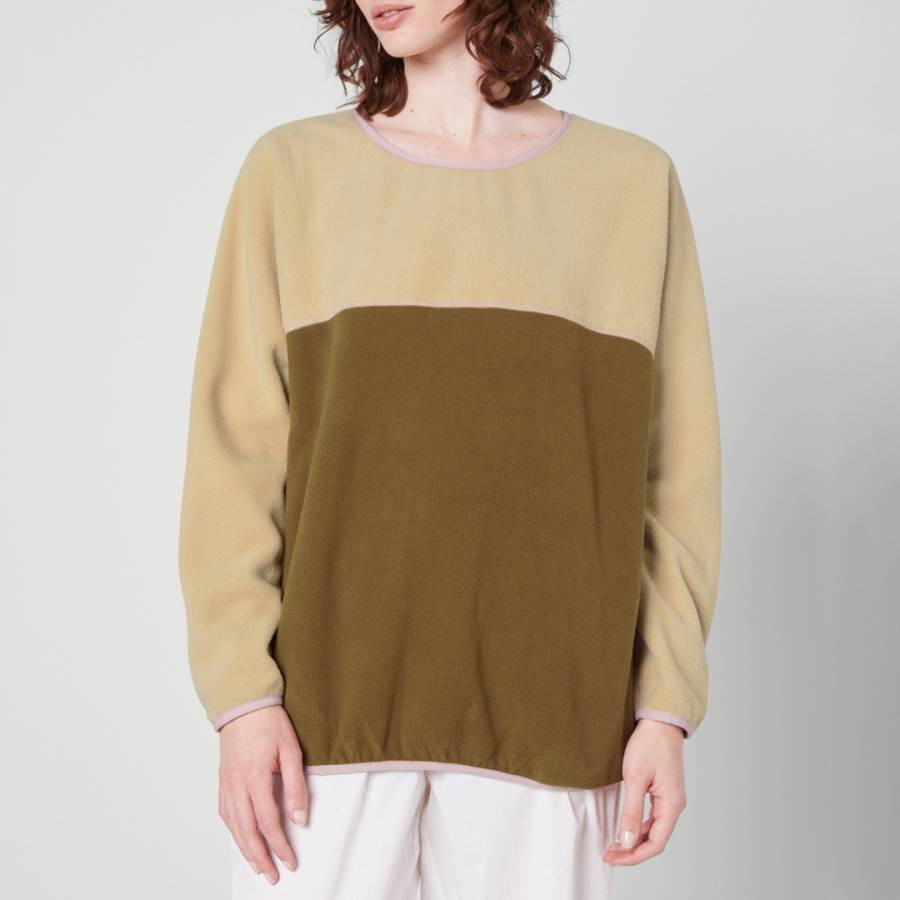 Khaki Colour block Sweatshirt