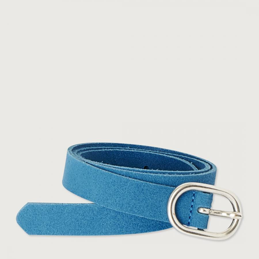 Electric Blue Leather Belt