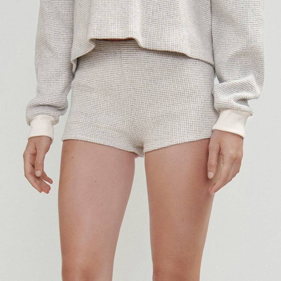 Cream Mid Rise Shorts