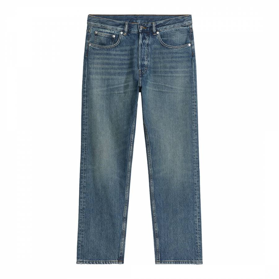 Men's Washed Blue Tapered Jeans