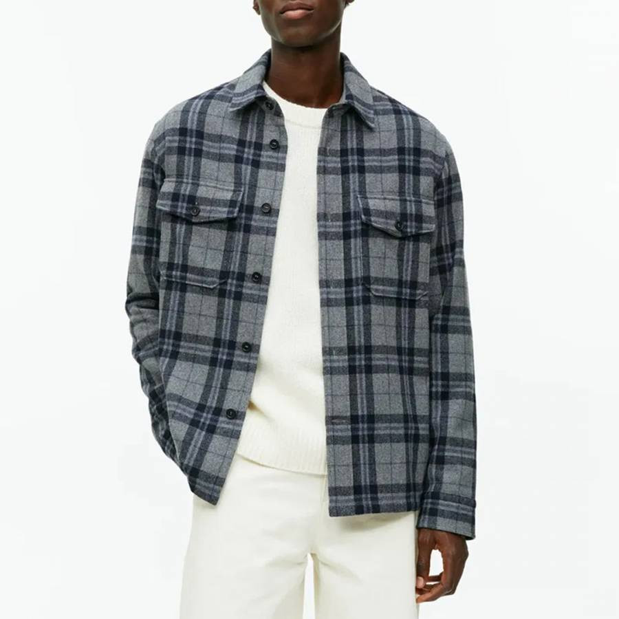 Men's Grey Tartan Overshirt